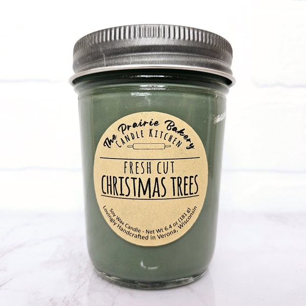 Fresh Cut Christmas Trees | Scented Soy Wax Candle | Christmas Pine Balsam Fir Cedar Scent | Housewarming Birthday Wedding Mother's Day Gift