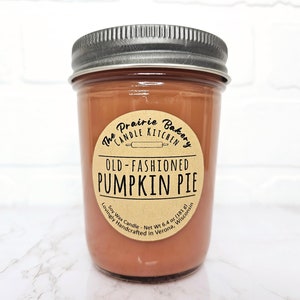 Old-Fashioned Pumpkin Pie | Scented Soy Wax Candle |  Holiday Sweet Dessert Kitchen Scent | Housewarming Birthday Wedding Spring Easter Gift