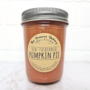 Old-Fashioned Pumpkin Pie | Scented Soy Wax Candle | Fall Holiday Sweet Dessert Kitchen Scent | Housewarming Birthday Wedding  Gift
