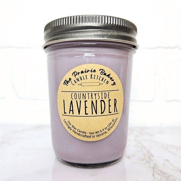 Countryside Lavender | Scented Soy Wax Candle | Calming and Relaxing Sleepy Time Scent | Housewarming Birthday Wedding Mother's Day Gift