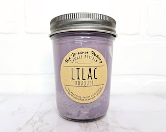 Lilac Bouquet | Scented Soy Wax Candle | Fresh Spring and Summer Floral Scent | Housewarming Birthday Wedding Holiday  Graduation Gift