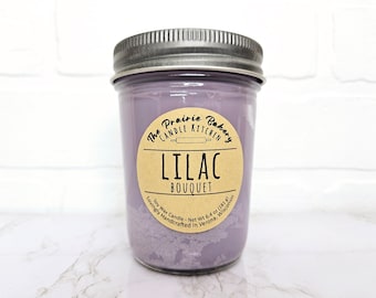 Lilac Bouquet | Scented Soy Wax Candle | Fresh Spring and Summer Floral Scent | Housewarming Birthday Wedding Spring Easter Gift