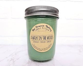 A Walk in the Woods | Scented Soy Wax Candle | Pine Fir Trees and Clean Fresh Air Scent | Housewarming Birthday Wedding Spring Easter Gift