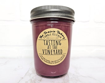 Tasting at the Vineyard | Scented Soy Wax Candle | Fruity Wine Grape Oak Barrel Scent | Housewarming Birthday Wedding Mother's Day Gift