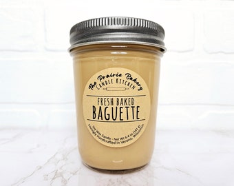 Fresh Baked Baguette | Scented Soy Wax Candle Delicious Crispy Bread & Butter Kitchen Scent | Housewarming Birthday Wedding Holiday  Gift
