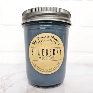 Blueberry Muffins | Scented Soy Wax Candle | Delicious Baked Goods Cozy Kitchen Scent | Housewarming Birthday Wedding Mother's Day Gift