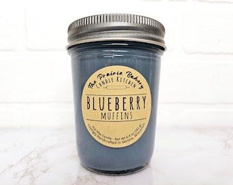 Blueberry Muffins | Scented Soy Wax Candle | Delicious Baked Goods Cozy Kitchen Scent | Housewarming Birthday Wedding Holiday  Gift