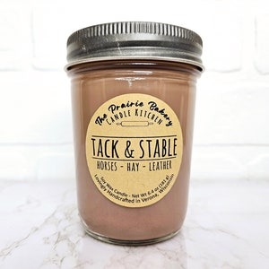 Tack & Stable | Scented Soy Wax Candle | Horse and Leather Outdoors Scent | Horse Girl | Housewarming Birthday Wedding Holiday  Gift