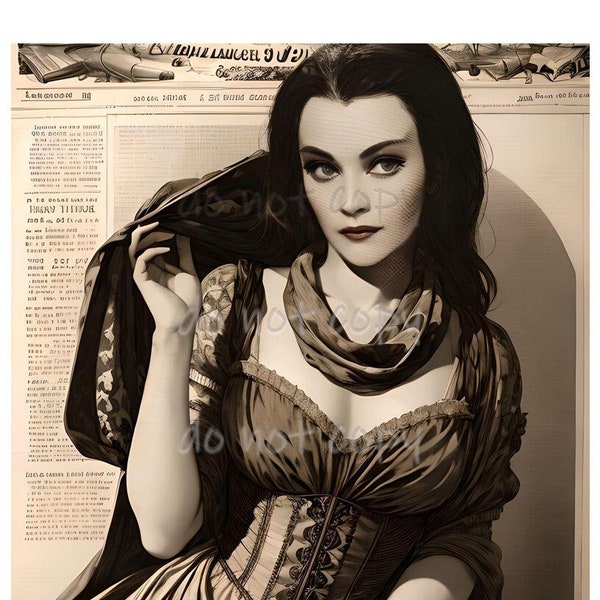 The Munsters - Lily Munster - Yvonne De Carlo - Fan Art Print - Ladies of Horror "Vintage" Collection - Limited Edition of 25 Prints