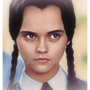 The Addams Family - Wednesday Addams Fan Art Print (Christina Edition) - Ladies of Horror &quot;Color&quot; Collection - Limited Edition of 25 Prints