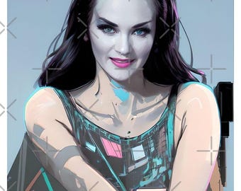 Lily Munster Cyberpunk Art Print: Ladies of Horror - Limited Edition