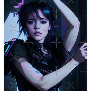 The Addams Family - Wednesday Addams Fan Art Print (Jenna Edition) - Ladies of Horror &quot;Cyberpunk&quot; Collection - Limited Edition of 25 Prints