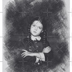 The Addams Family - Wednesday Addams Fan Art Print (Lisa Edition) - Ladies of Horror &quot;Sketched&quot; Collection - Limited Edition of 25 Prints