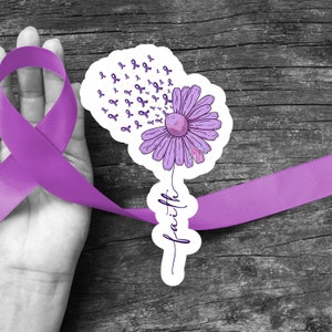 Faith, Alzheimer's Awareness Sticker, Purple Ribbon, Mental Health, Die cut, Sticker, Waterproof