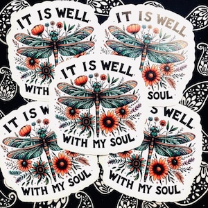Es ist gut mit meiner Seele, Libelle, Glaube, Jesus, Christian, My Soul, gestanzt, wasserdicht