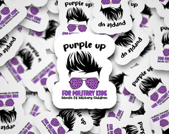 Purple Up, Military Kids, Military, Purple, Kids, Purple Up Little Boy, Die cut, Sticker, Waterproof, Military Children Awareness Month