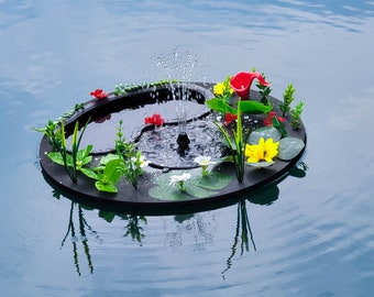 Bird Oasis™ | Floating Bird Bath & Fountain | Solar Powered LED Outdoor Lighting | Patio, Lawn and Garden