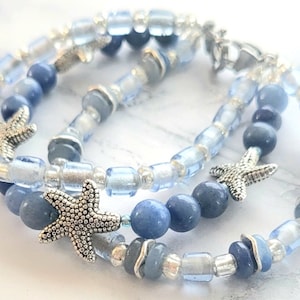 Medical Alert Bracelet Attachment, Blue Aventurine Bracelet, Starfish Bracelet, Medical ID Bracelet for Women, Interchangeable