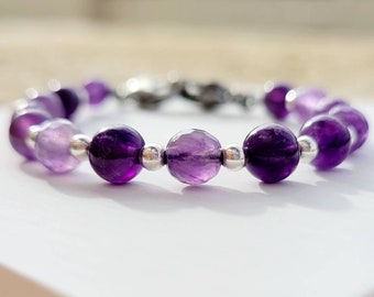 Medical ID Bracelet Attachment w/ Amethyst Crystal, Interchangeable Medic Alert Bracelet, Diabetic Bracelet, Allergy Bracelet