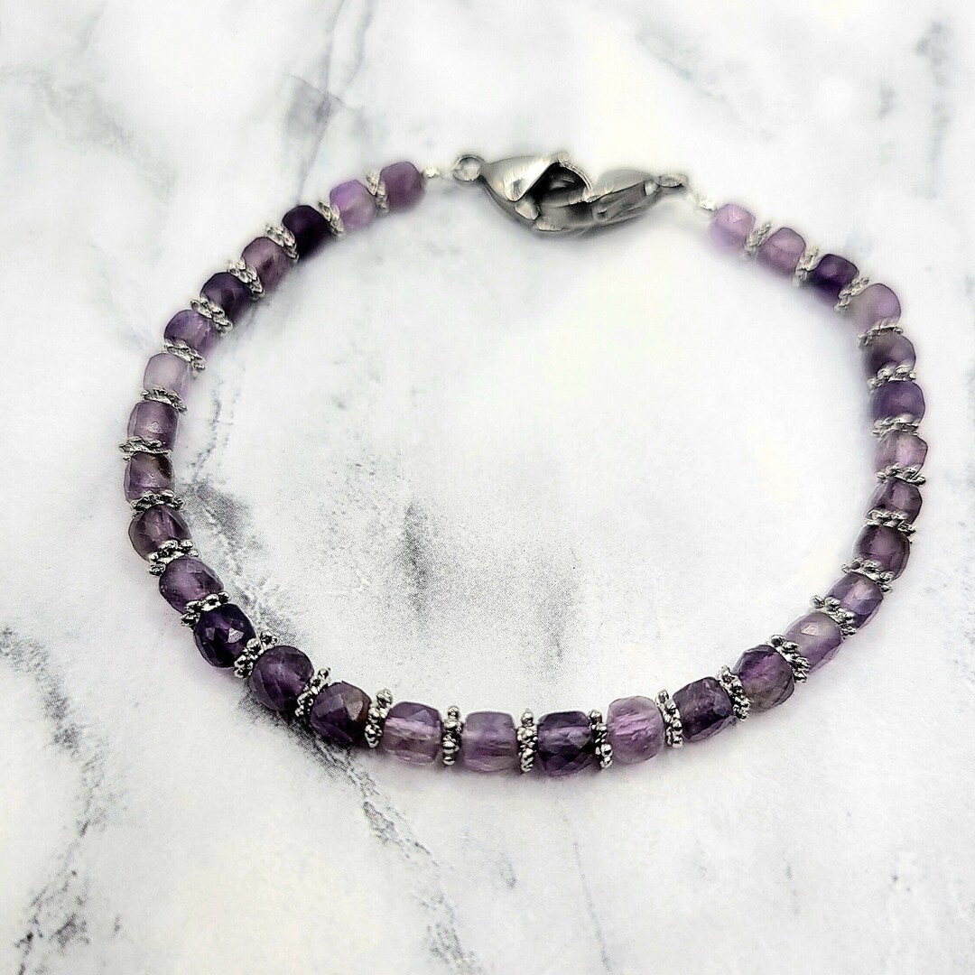 Medical Alert Bracelet Attachment W/shimmering Amethyst, Women's