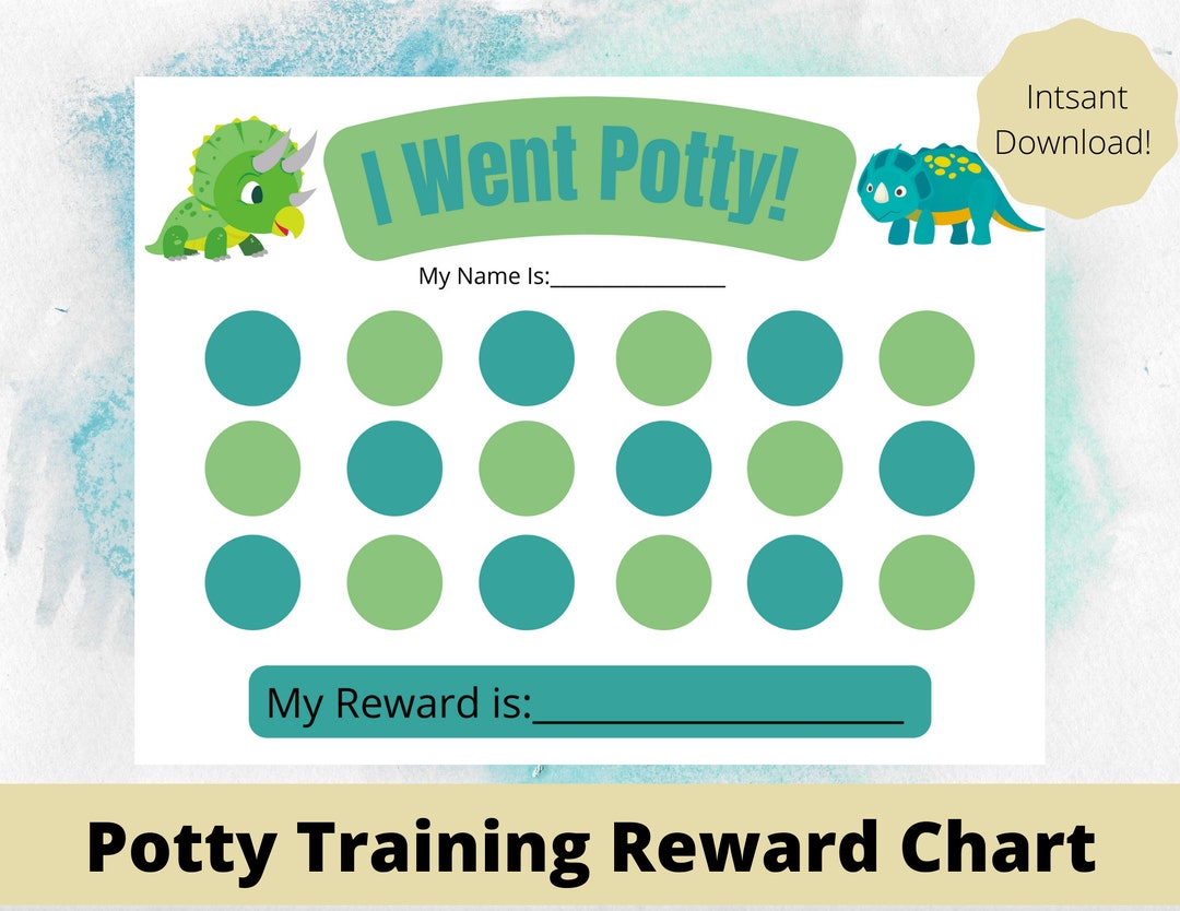 Printable dinosaur potty training chart potty training sticker chart