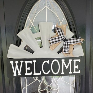 Welcome Half Windmill Sign / Welcome Door Hanger