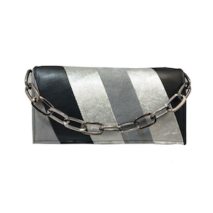 Striped Evening Clutch Bag: Luxury Occasion Handbag