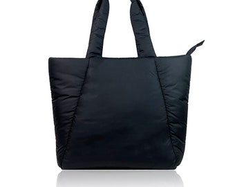 Womens Padded Nylon Shopping Bag, Large Handle Tote Bag, Ladies Tote Bag, Fashion Bag, Ladies Handbag, Womens Fashion Bag, Shopper Bag