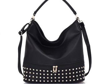 Damen Metall Stud Detail Einkaufstasche, große Griff Einkaufstasche, Damen Einkaufstasche, Modetasche, Damenhandtasche, Damenmode Tasche, Einkaufstasche