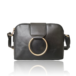 Damen Metall Ring Crossbody Tasche, Cross Body Tasche, Schultertasche, Abendtasche, Handtasche für Frauen, Damen Handtasche, Fashion Handtasche, Vegan
