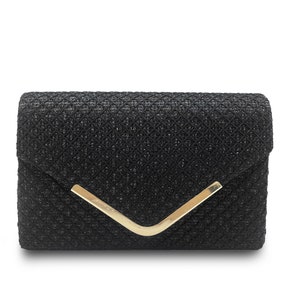 Metal Edge Evening Clutch Bag: Luxury Occasion Handbag