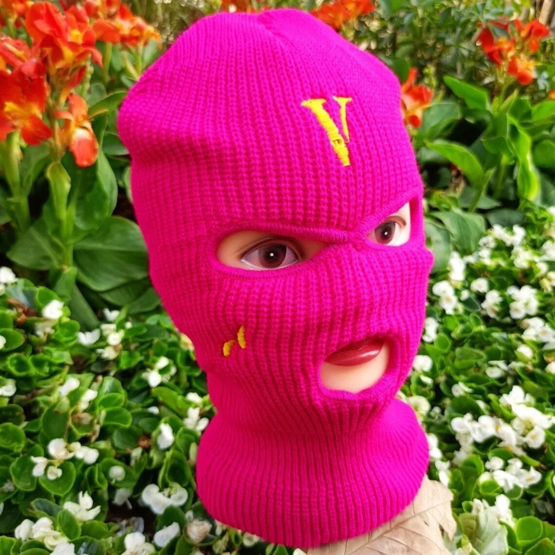 Vlone Drip 3 Hole Ski Mask Knitted Balaclava Asap Rocky Etsy