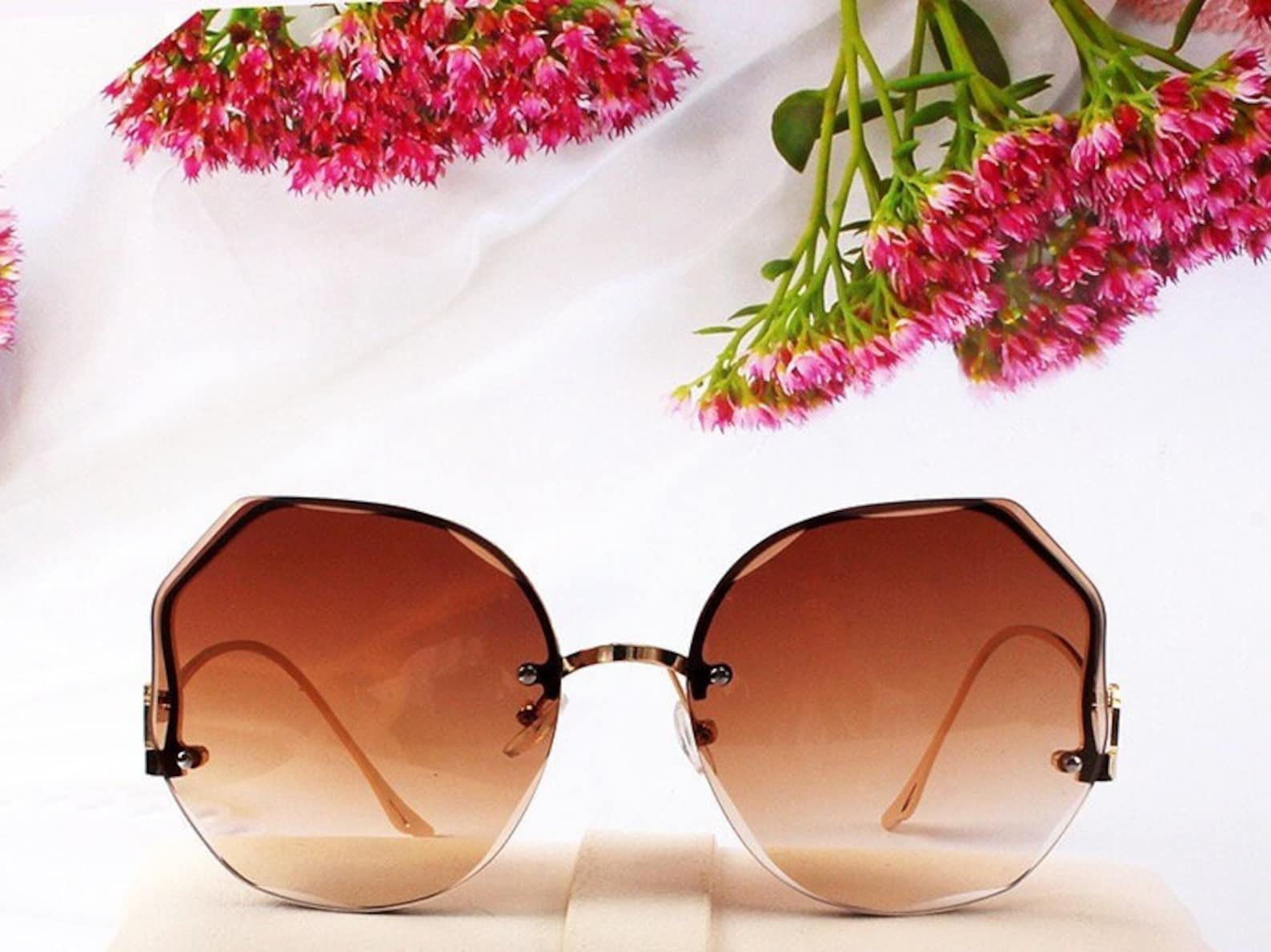 2023 Women Sunglasses Highquality Polygonal Rimless New Style Etsy