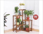 Indoor Corner Wooden Plants Stand, Tiered Plant Shelf Rack, Indoor Plant Shelf, Plant Rack Stand For Multiple Indoor, Outdoor Plant Pots