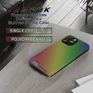 L8BR8K Formula Unicorn Carbon Prix sleuf telefoonhoesje | Kaarthouder telefoonhoesje | Koolstofvezel | Kaartsleuf | Grote Prijs