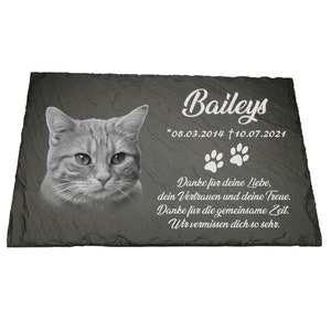 Gravestone for your pet | Slate with photo engraving design yourself 30 x 20 cm weatherproof | Gravestone animal gravestone memorial plaque memorial stone