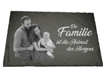 Personalisierte Gravur auf Schiefer Foto Personalisiert Geschenk Wunsch Deko