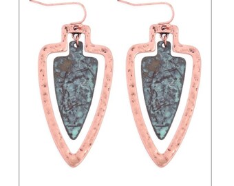 Two- Toned Arrow Earrings