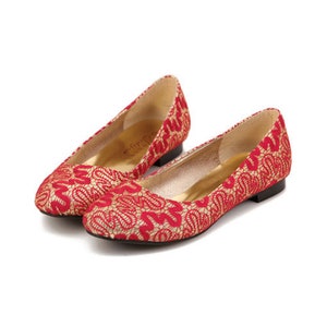 Chinese Bridal Shoes, Personalized Gift for bride, Red Bridal Shoes, Bridal Shoes, Traditional Flat Shoes, ** Free Gift **