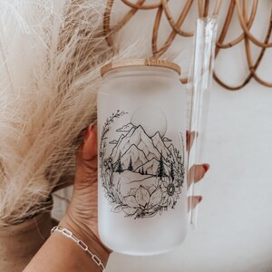 Desert mountain  16 oz| Beer Can Glass |SunflowerGlass|20oz glass| Adventure glass|travel cup|Sublimation|25oz cup