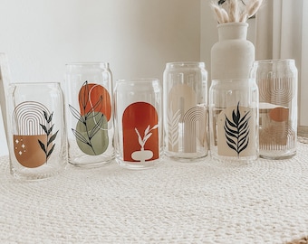 Boho Collection 2.0| Neutral colors| Boho| Rainbow| Desert|Beer can glass|16oz Beer can|20 oz beer glass| Aesthetic|Can Shaped glass| Fall