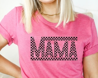 Mama Vans|  Mama shirt | Mothers day Gift| Graphic T shirt| Checkered mama t shirt| Checkered Graphic tshirt