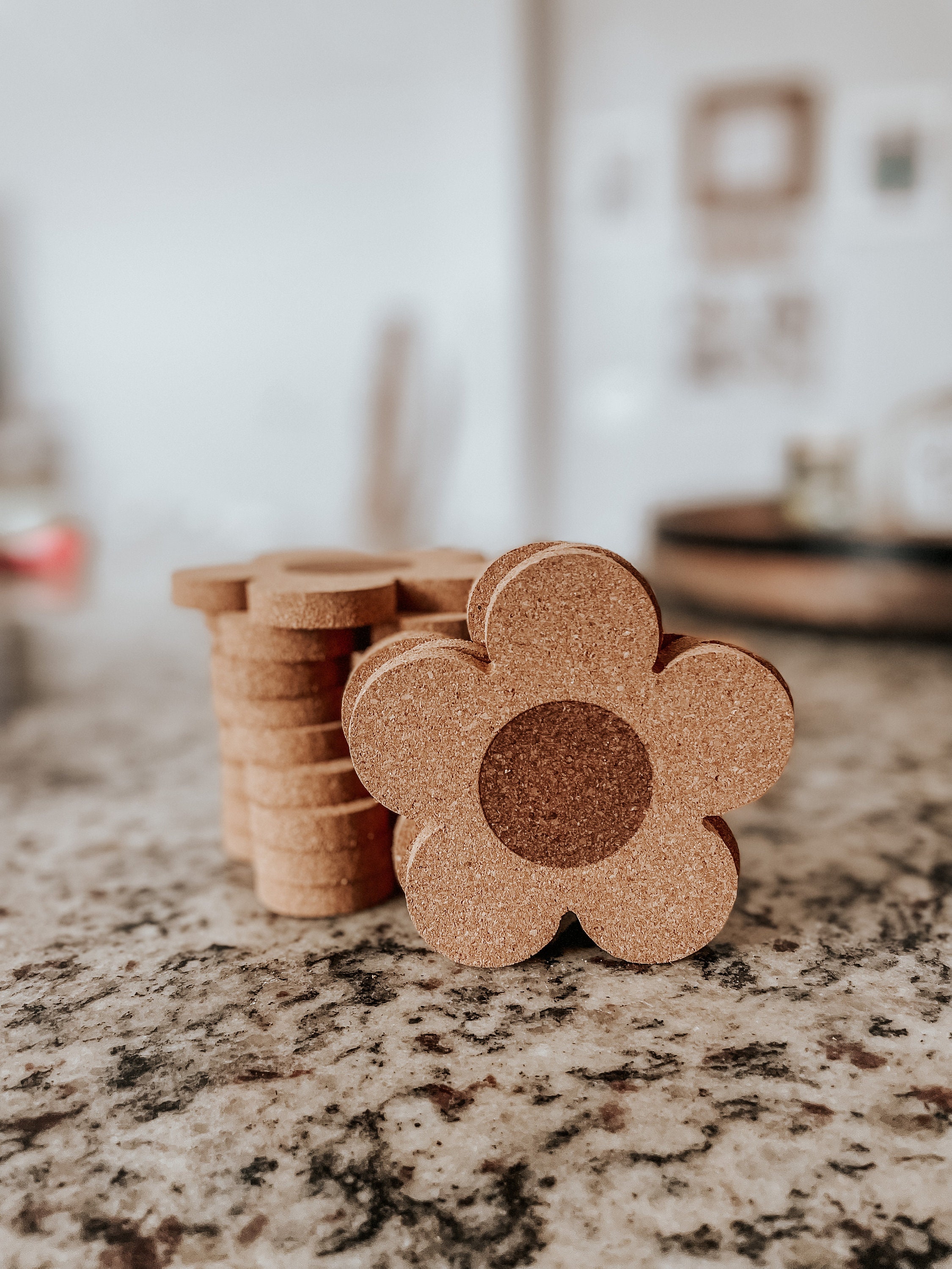 Daisy Coasters| cork coasters | Glass can Accessories| Cute coasters| Floral Coasters| Mug coasters