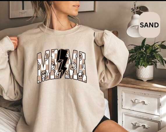 Lightning mama tee| T-shirts | Graphic T Shirt| Checkered print |Sweatshirt| gift for her, Checkered sweatshirt