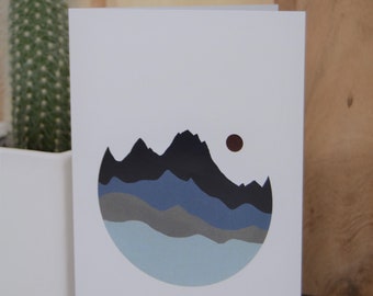 Mountain Card, Blaeberry Inspired Peak Card, Greeting Card, Blank Greeting Card, Christmas Card, Peak Card, Mountain Art, Canadian Mountains