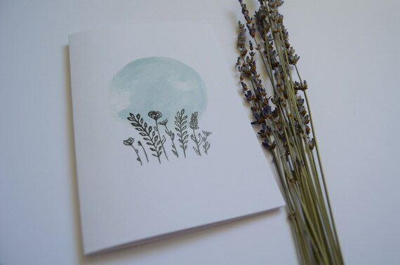 Tarjeta De Felicitación En Blanco Con Sobre De Luna Llena En Blanco, Cumpleaños, Bebé, Boda, Simpatía, Pensamiento De Ti