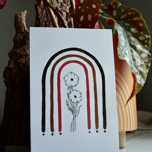 Arch Card, Terracotta Inspired Arch Card, Greeting Card, Flower card, Blank Greeting Card, Peak Card, Mountain Art, Canadian Mountains