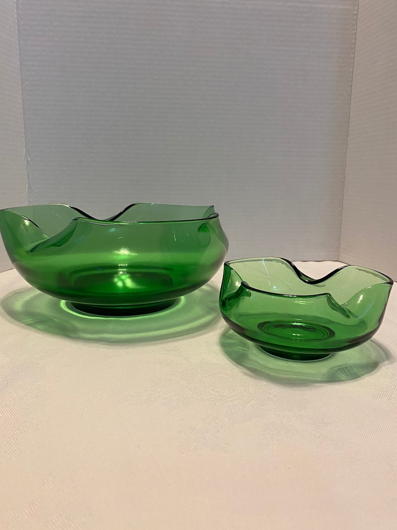 Anchor Hocking Green/avocado Chip and Dip Bowl Set Etsy