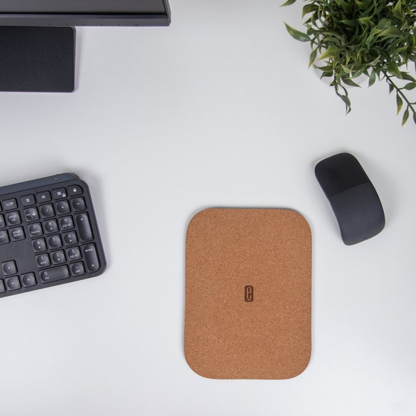 Erroco Travel Mouse Pad, 100% Upcycled Cork with Non-slip TPE Back, Made In Canada