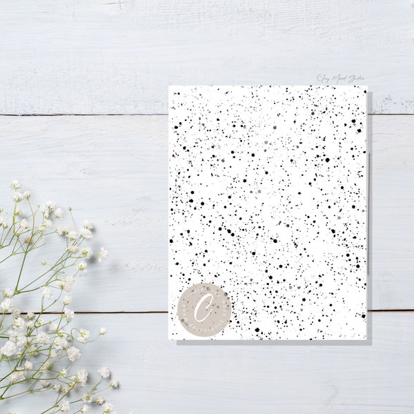 Splatter | Polymer Clay Transfer Sheet |  Water Soluble Transfer Paper | B&W 012